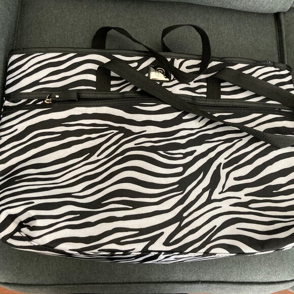 Large Zebra Double Strap Laptop Tote - Picture 4 of 6